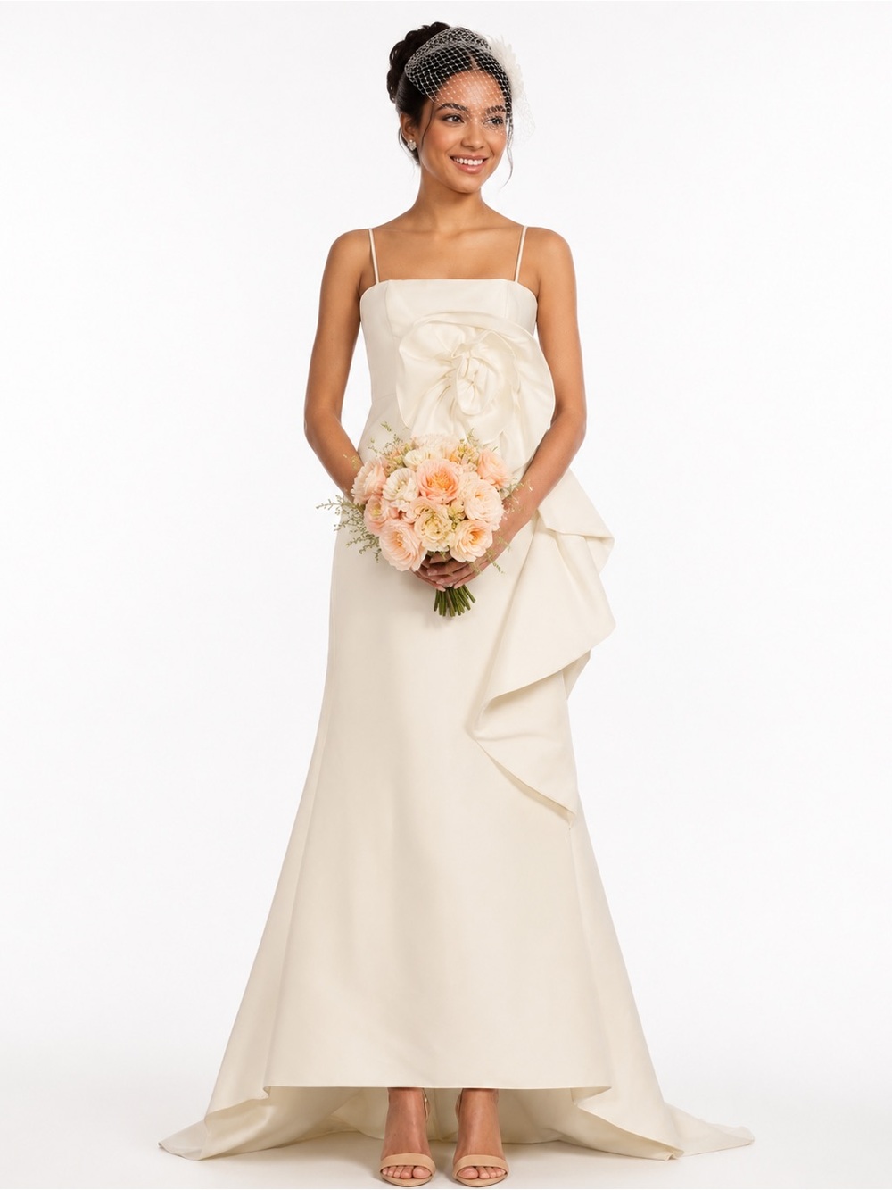 NWT Muse by Marchesa Strapless $299 MSRP Ivory A-Line Gown with Rosette
